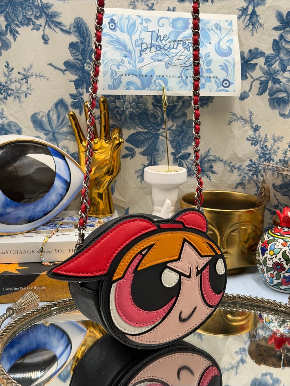 🆕 JELLY BUNNY 🧿 NWOT x POWERPUFF GIRLS Blossom Crossbody Bag, Red & Black - Picture 3 of 14